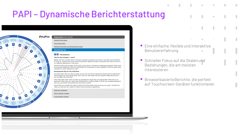 PAPI dynamische Berichterstattung